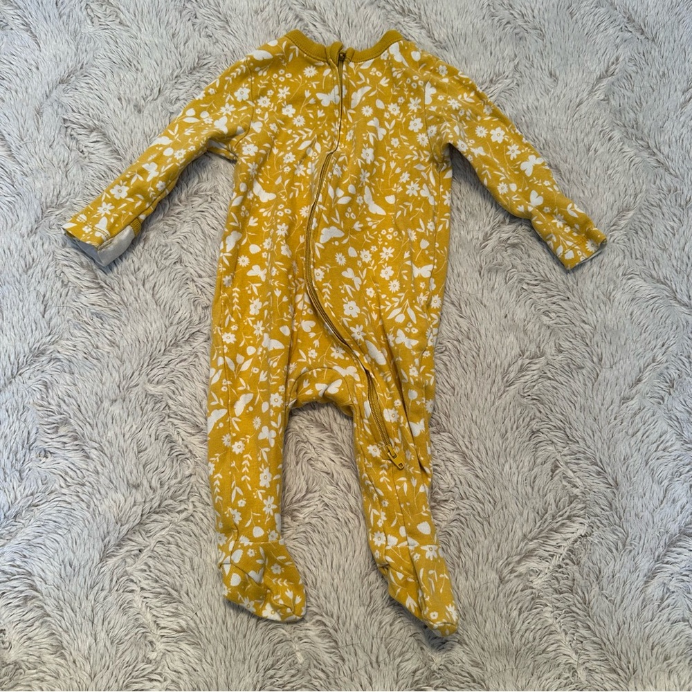 Yellow floral onesie